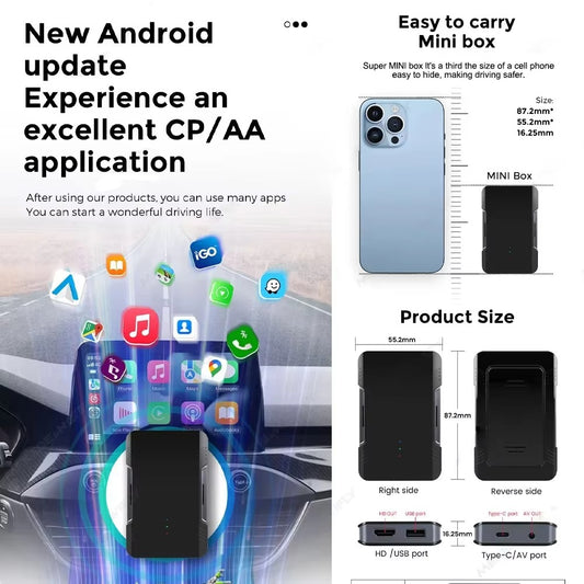 Mazda Q4W-HD Auto Electronics 2012 Pilot Wireless Carplay & Android Auto Adapter with Ai Box Plug N Play Multimedia Player