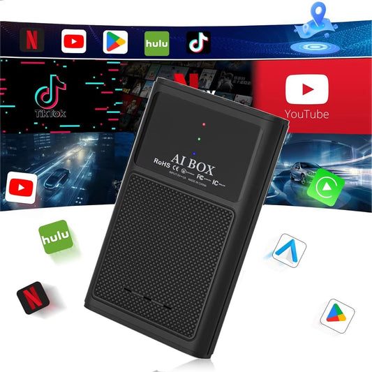 2025 New Carplay AI Box Android 12 Wireless Android Auto AI Box for Youtube Netflix Car Accessories with 3 Multimedia Systems
