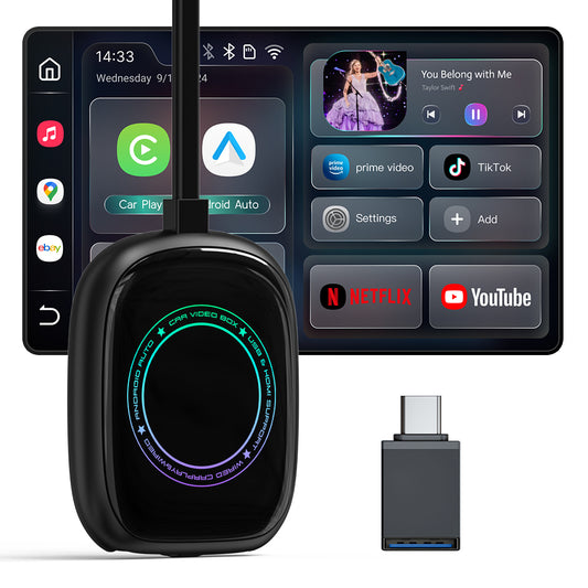 Universal Portable Carplay Ai Streaming TV Magic Box Youtube Netflix Wireless Carplay Android Automatic Adapter for apple W206