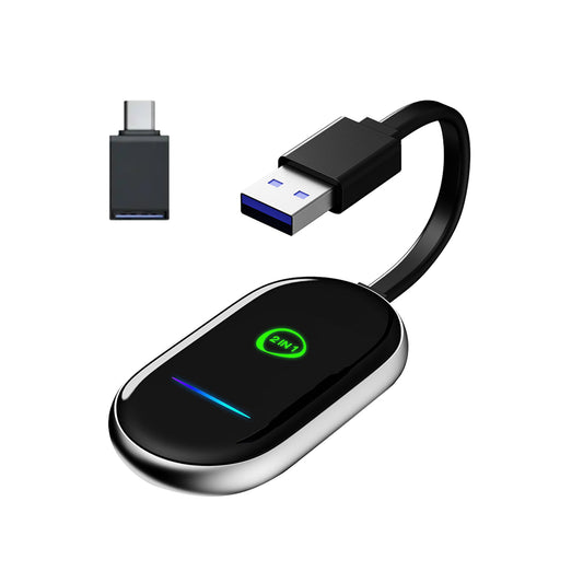 Factory Direct Selling Black New 2024 amazon Carplay Android Auto Mini Wireless Carplay Adapter 2 in 1 Dongle